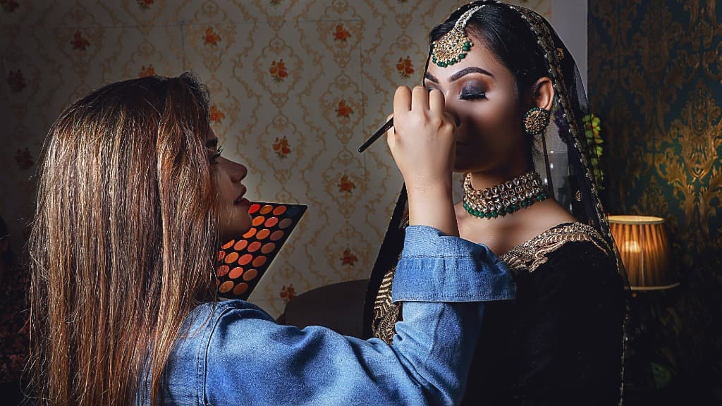 Professional bridal and event makeup application